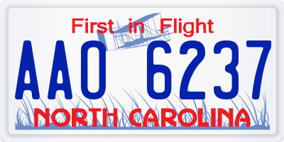 NC license plate AAO6237