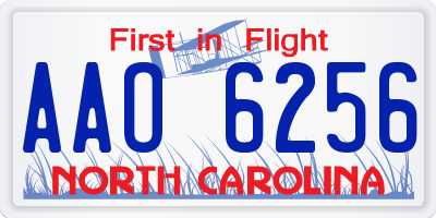 NC license plate AAO6256
