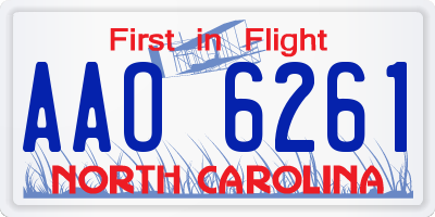 NC license plate AAO6261