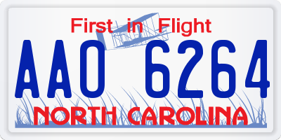 NC license plate AAO6264