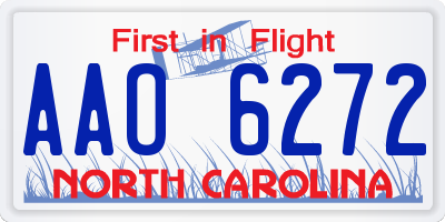 NC license plate AAO6272