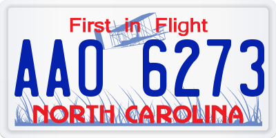NC license plate AAO6273