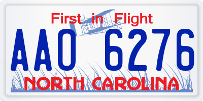 NC license plate AAO6276