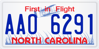 NC license plate AAO6291