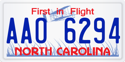 NC license plate AAO6294