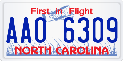 NC license plate AAO6309