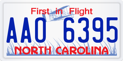 NC license plate AAO6395