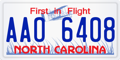 NC license plate AAO6408