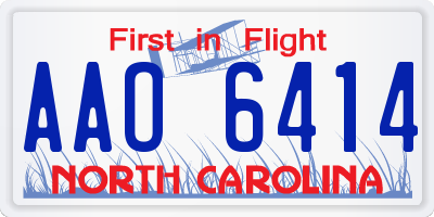 NC license plate AAO6414