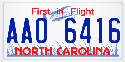 NC license plate AAO6416
