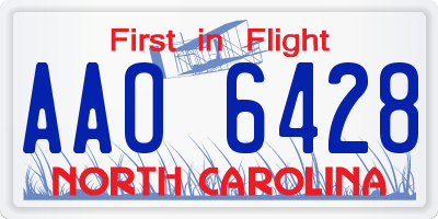 NC license plate AAO6428