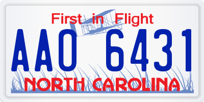 NC license plate AAO6431