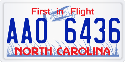 NC license plate AAO6436