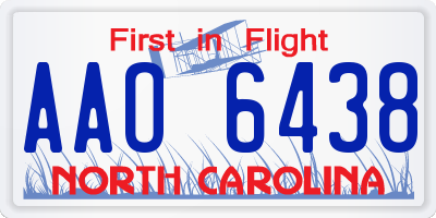 NC license plate AAO6438