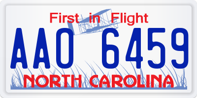 NC license plate AAO6459