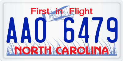 NC license plate AAO6479