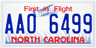 NC license plate AAO6499