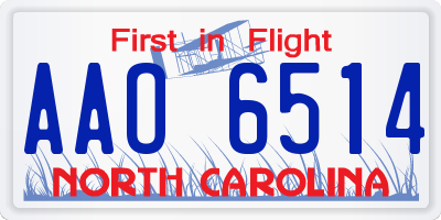 NC license plate AAO6514