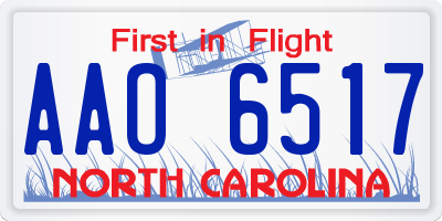 NC license plate AAO6517