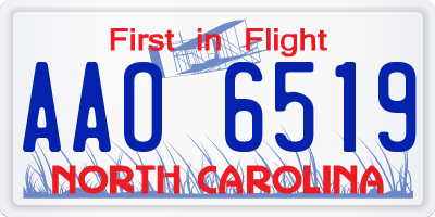 NC license plate AAO6519