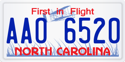NC license plate AAO6520
