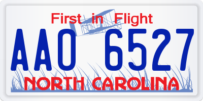 NC license plate AAO6527