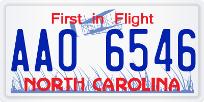NC license plate AAO6546