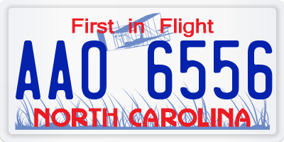 NC license plate AAO6556