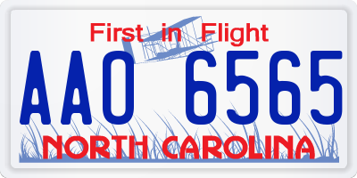 NC license plate AAO6565
