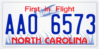 NC license plate AAO6573