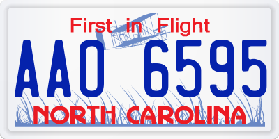 NC license plate AAO6595