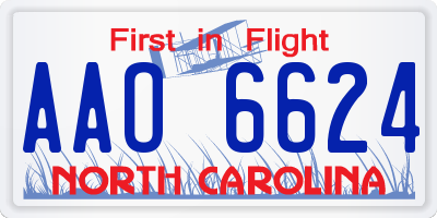 NC license plate AAO6624