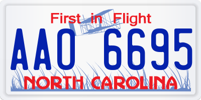 NC license plate AAO6695
