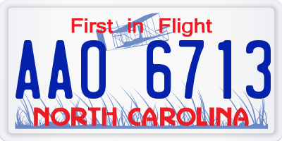 NC license plate AAO6713
