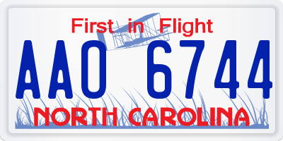 NC license plate AAO6744