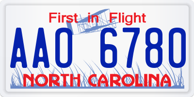 NC license plate AAO6780