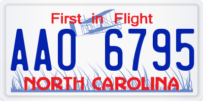 NC license plate AAO6795