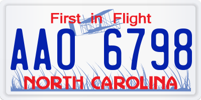 NC license plate AAO6798
