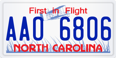NC license plate AAO6806
