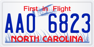 NC license plate AAO6823