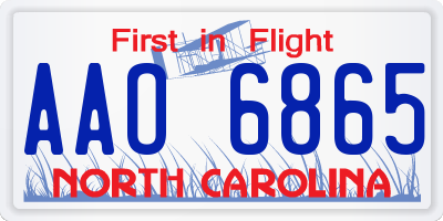NC license plate AAO6865
