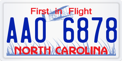 NC license plate AAO6878