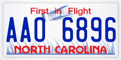 NC license plate AAO6896