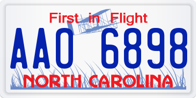 NC license plate AAO6898