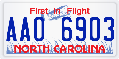 NC license plate AAO6903