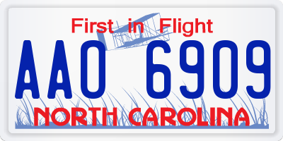 NC license plate AAO6909