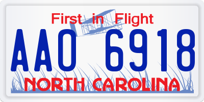 NC license plate AAO6918