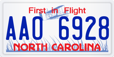 NC license plate AAO6928