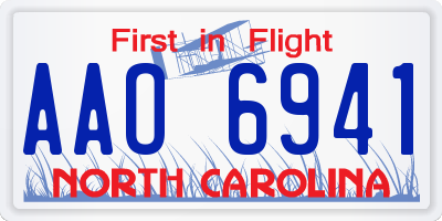 NC license plate AAO6941