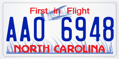 NC license plate AAO6948